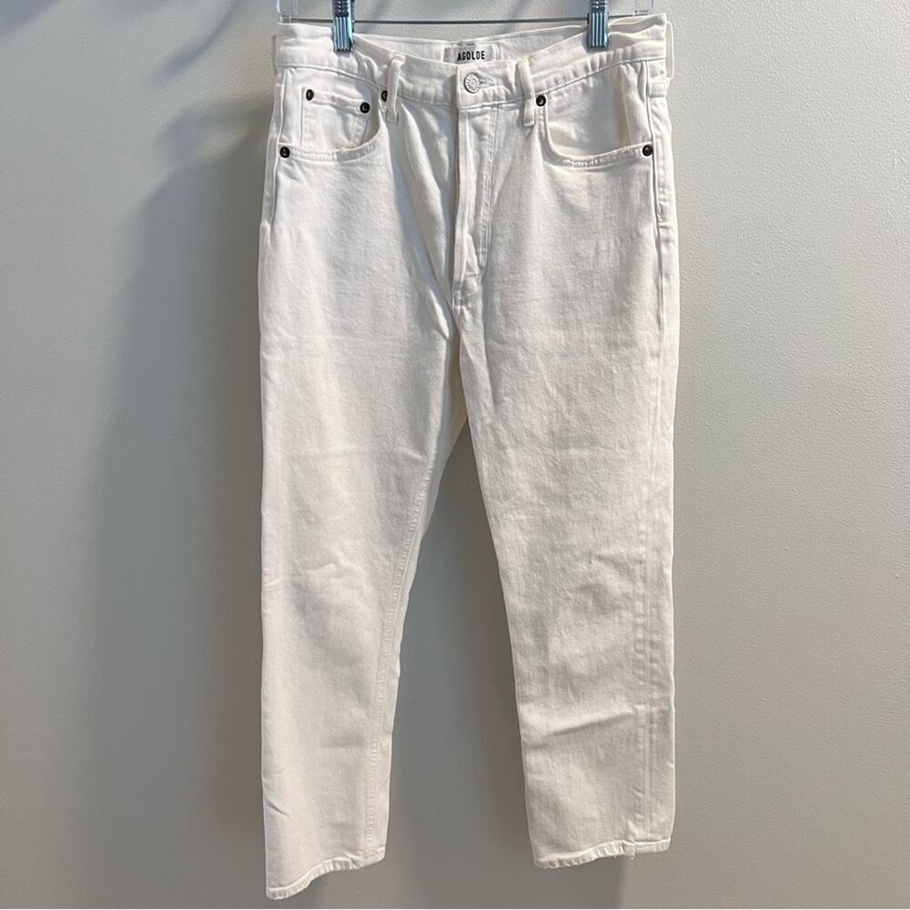 Agolde White Riley Crop Jeans Size 28